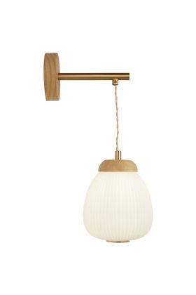 Searchlight Ella 31412-1NA opaal glazen hangende wandlamp