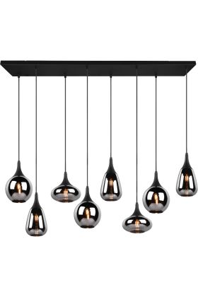 Trio Lumina 317000832 mat zwarte hanglamp met verchroomd glas
