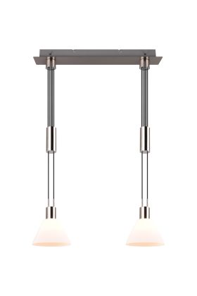 Trio Stanley 319500207 staal kleurige hanglamp met twee trekpendels