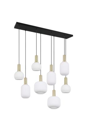 Trio Diva 319800808 mat messing hanglamp met wit glas
