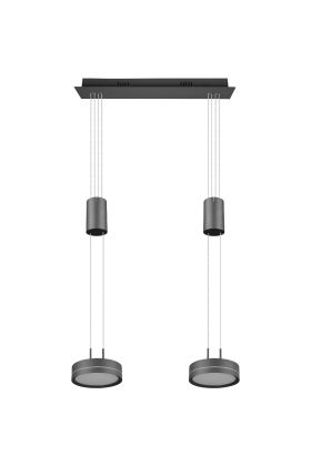 Trio Franklin 326510242 grijze hanglamp met trekpendels