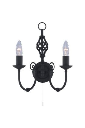 Searchlight Zanzibar 3380-2 zwarte wandlamp