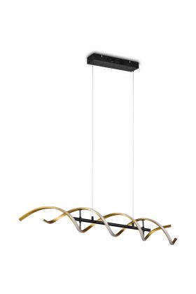 Trio Sequence 341810208 messing kleurige hanglamp gedraaid