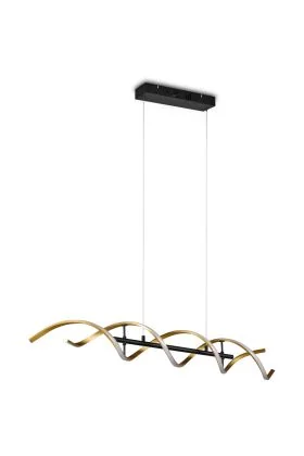 Trio Sequence 341810208 messing kleurige hanglamp gedraaid