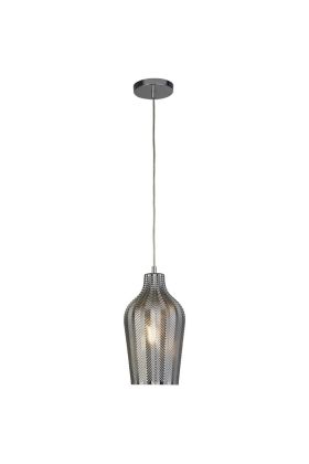Searchlight Chevron 3451SM verchroomd geribbeld glazen hanglamp