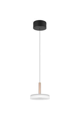 Trio Celeste 354910165 koffie bruine hanglamp met wit glas