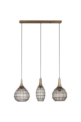 Trio Soraya 365400304 bronzen hanglamp van metaaldraad