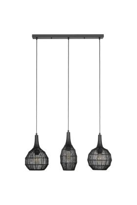 Trio Soraya 365400332 zwarte hanglamp van metaaldraad
