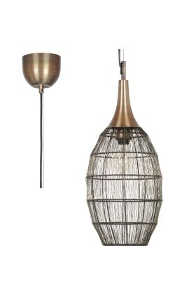 Trio Soraya 365420104 brons kleurige hanglamp van metaaldraad