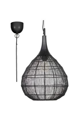 Trio Soraya 365440132 mat zwarte hanglamp van metaaldraad