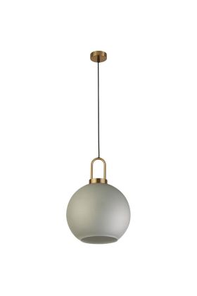 Searchlight Snowdrop 36631-1AC mat glazen hanglamp met messing