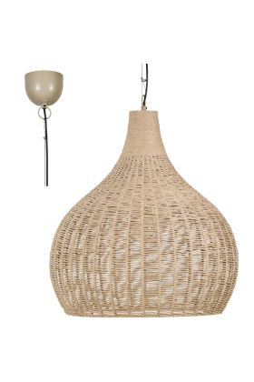 Trio Janne 366700136 jute hanglamp met rotan look