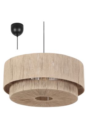 Trio Smilla 366890136 jute hanglamp met rotan uitstraling