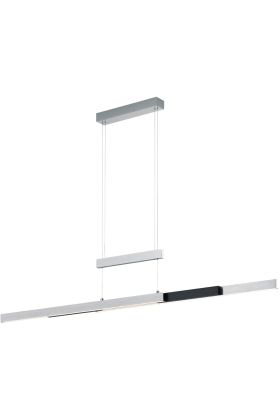 Trio Trajan 375310505 zwart met aluminium kleurige hanglamp