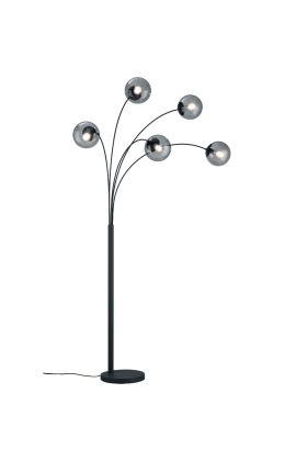 Trio Salini 408500542 booglamp met vijf rookglazen bollen