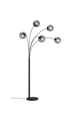 Trio Salini 408500542 booglamp met vijf rookglazen bollen