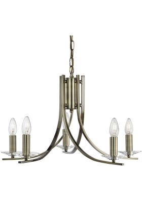Searchlight Ascona 4165-5AB antiek bronzen kroonluchter