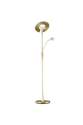 Trio Quebec 422710308 mat messing uplighter met leeslamp