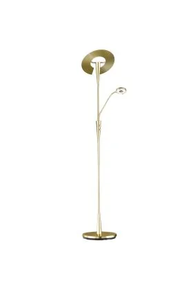 Trio Quebec 422710308 mat messing uplighter met leeslamp