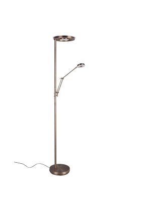 Trio Barrie 424210304 oud bronzen uplighter met leeslamp