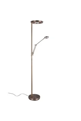 Trio Barrie 424210304 oud bronzen uplighter met leeslamp