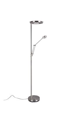 Trio Barrie 424210307 staal kleurige uplighter met leeslamp