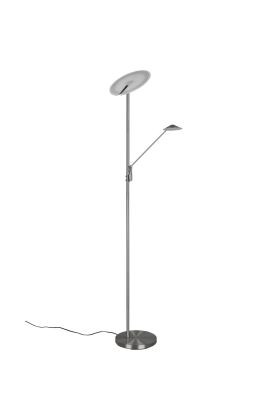 Trio Brantford 425610207 staal kleurige uplighter met leeslamp