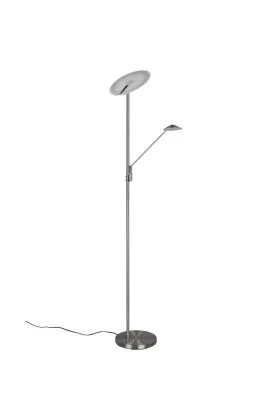 Trio Brantford 425610207 staal kleurige uplighter met leeslamp