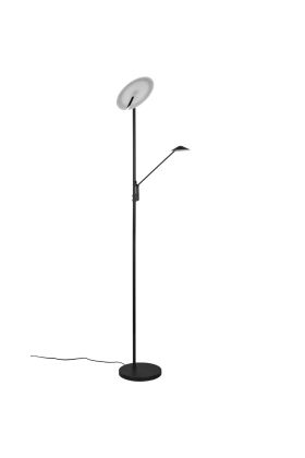 Trio Brantford 425610232 mat zwarte uplighter met leeslamp