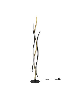 Trio Blaze 441210308 mat messing gebogen vloerlamp
