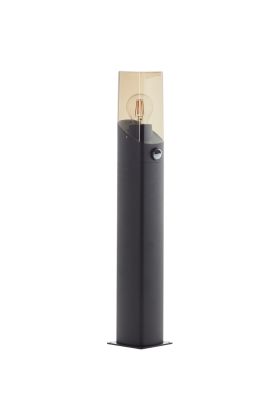 Brilliant Minou 44313/93 zwarte paallamp met bewegingsmelder
