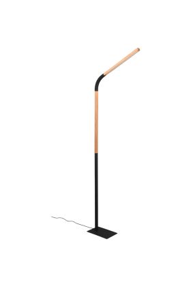 Trio Norris 445210132 hout met zwart metalen vloerlamp