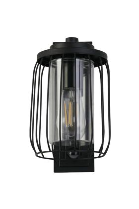 Searchlight Reed 44610BK-PIR zwarte buitenlamp met bewegingsmelder