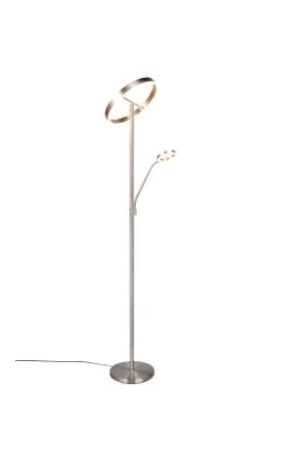 Trio Willis 449510207 staal kleurige uplighter met leeslamp