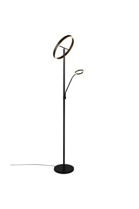 Trio Willis 449510232 zwarte uplighter met leeslamp