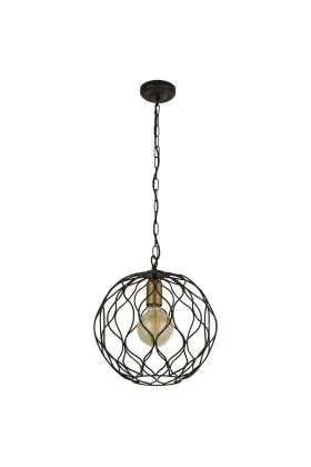 Searchlight Finesse 4511-1BK zwart met goud kleurige hanglamp