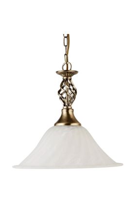 Searchlight Cameroon 4581-14AB antiek bronzen hanglamp met alabaster glas