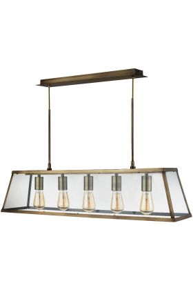 Searchlight Voyager 4614-5AB antiek brons kleurige hanglamp