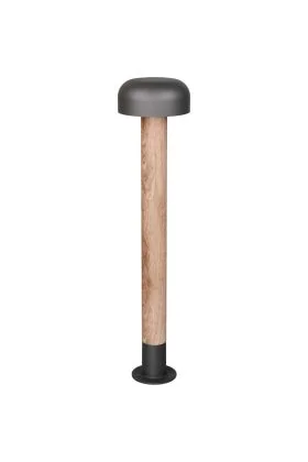 Trio Fraser 462560135 antraciet paallamp met hout imitatie