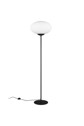 Trio Fomento 463100132 zwart vloerlamp met wit glas