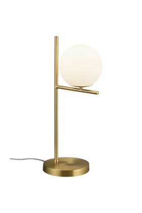 Trio Pure 502000108 messing kleurige tafellamp met opaal glas