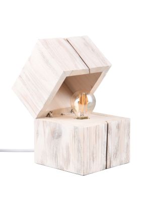 Trio Treasure 514110101 whitewash houten tafellamp