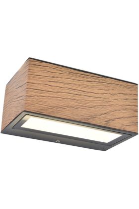 Lutec Gemini 5189135118 hout kleurige buitenlamp