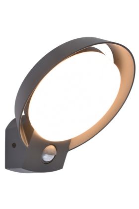 Lutec Polo 5205702118 mat zwarte wandlamp met bewegingsmelder