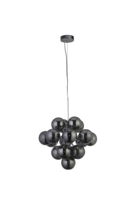Searchlight Berry 52131-17SM hanglamp met 17 rookglazen bollen