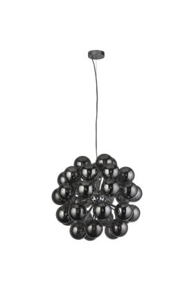 Searchlight Berry 52131-27SM hanglamp met 27 rookglazen bollen