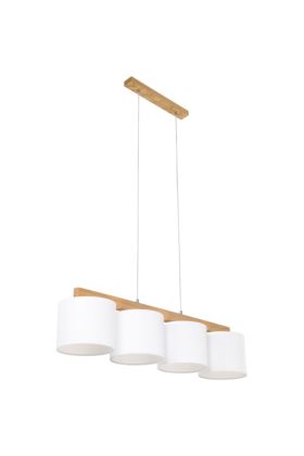 Britop Aprillia 524410404 Eikenhouten hanglamp met witte kapjes