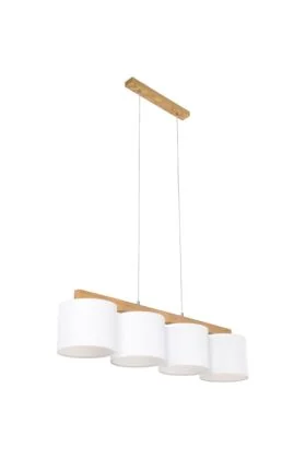 Britop Aprillia 524410404 Eikenhouten hanglamp met witte kapjes