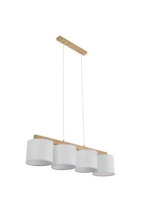 Britop Aprillia 524510404 eikenhouten hanglamp met grijze kapjes