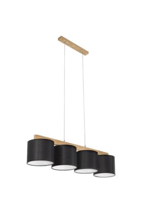 Britop Aprillia 524610404 eikenhouten hanglamp met zwarte kapjes